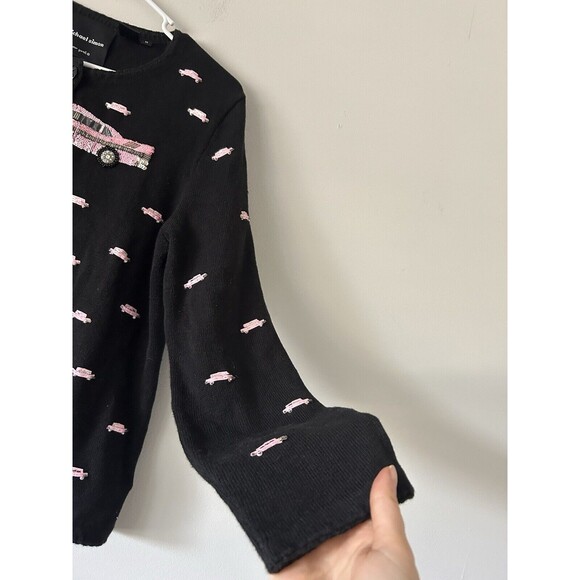 Vintage Michael Simon Pink Cadillac Cardigan Sweater Size Medium - Picture 5 of 10